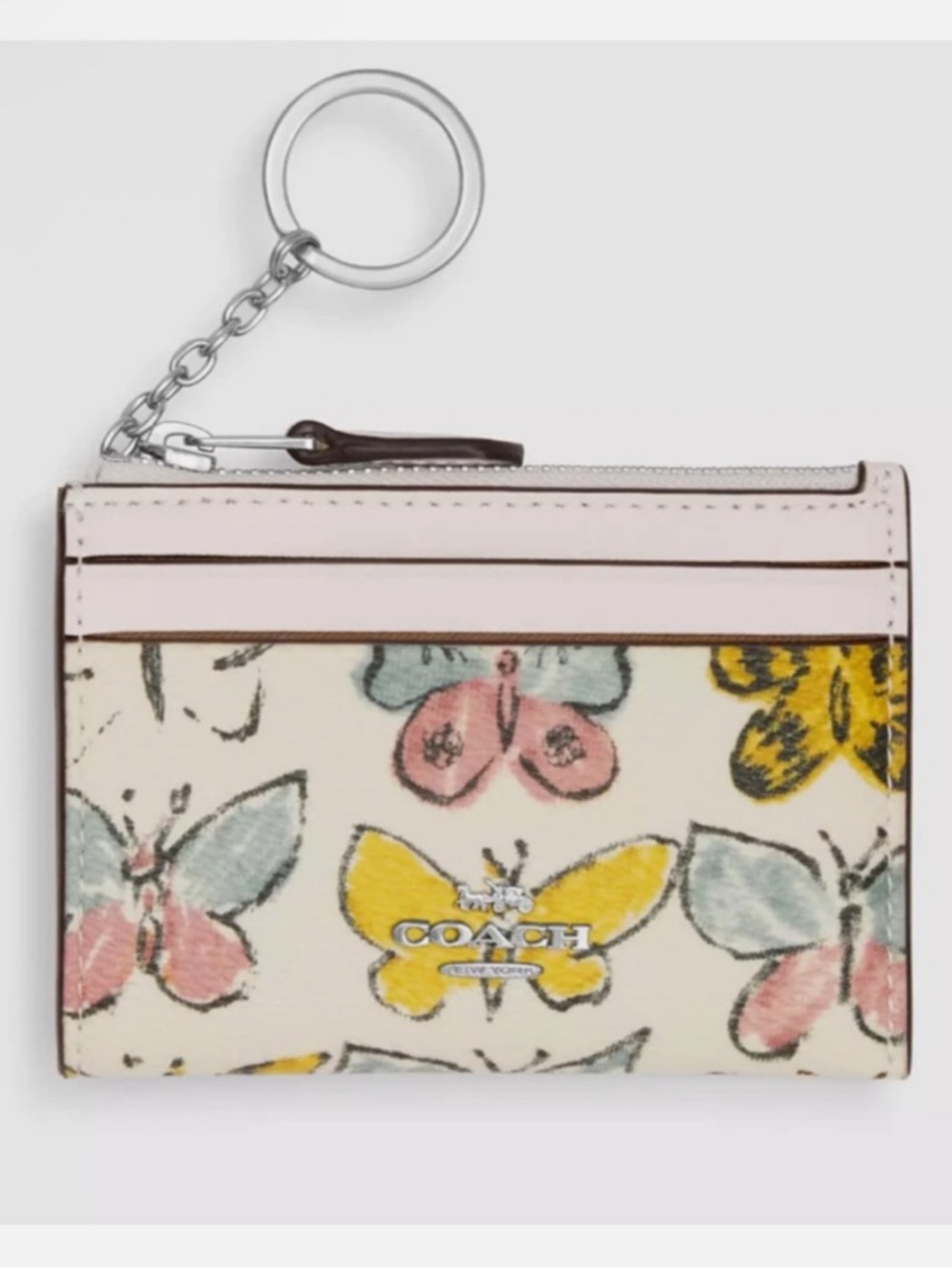 Coach Mini Skinny ID Case with Butterfly Print NWT